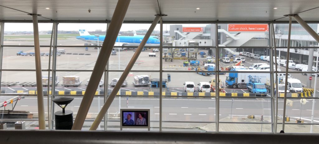 View of plans on apron at airport